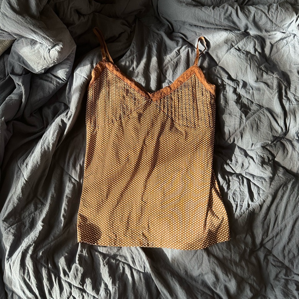 INC International Concepts Brown and White Polka Dot Cami